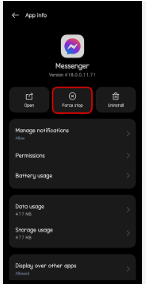 Force Stop the Messenger app
