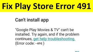 Get Rid of Google Play Store Error 491