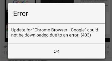 Google Play Store Error 403