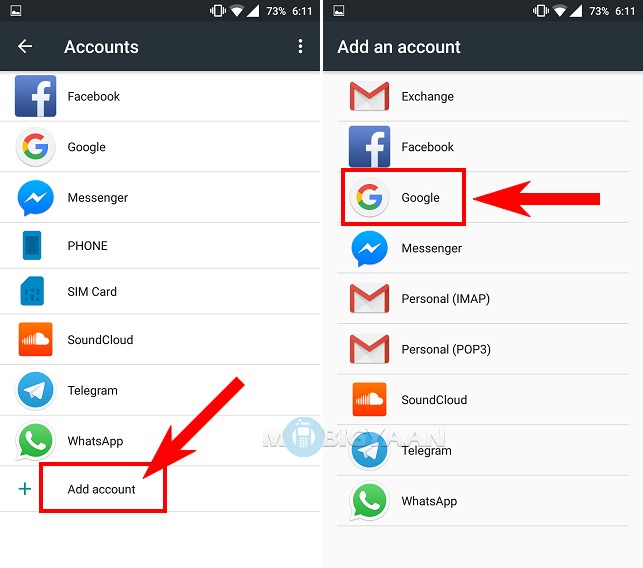 Re-add your Google Account on Android