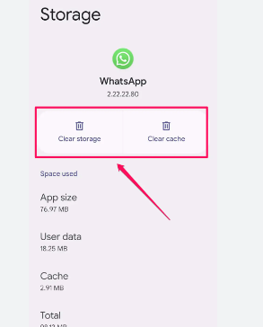 clear whatsapp cache