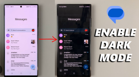 Android Messages Dark Mode Not Working Issue