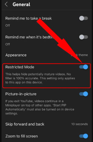 Turn Off Restricted Mode on YouTube