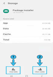 Clear the Cache and Data related to Package Installer