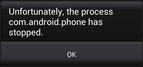 Process.com.android.phone Has Stopped Error