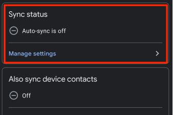 auto sync contacts