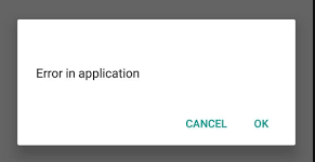 “Error in Application”