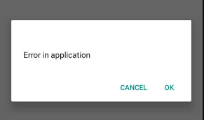 “Error in Application” on Android