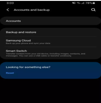 accounts and backup