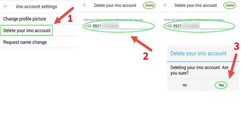 delete imo account