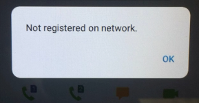 Not Registered On Network Error