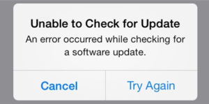 “Unable to Check for Update” Error in iOS