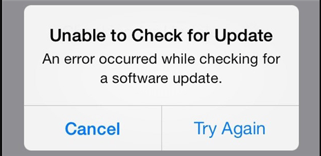 “Unable to Check for Update” Error in iOS