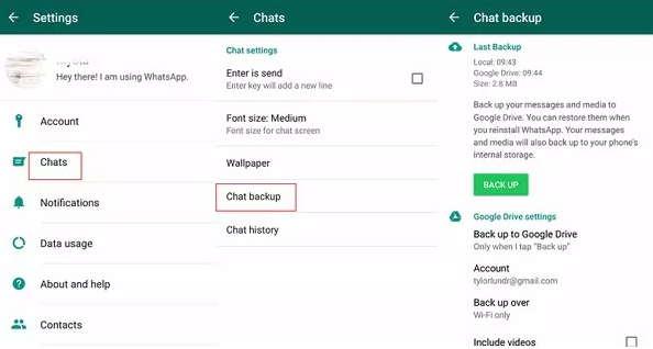 Create Whatsapp backup