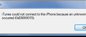 iTunes Error 0xE8000015