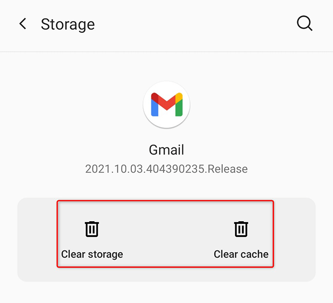 clear Gmail cache