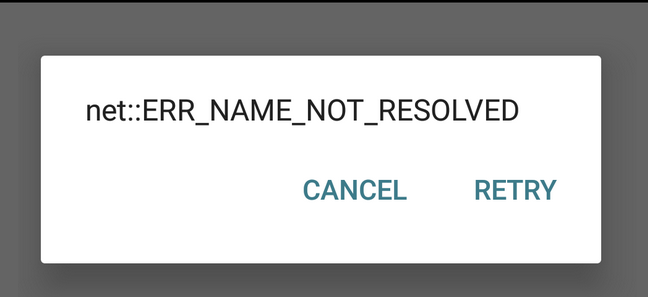 NET ERR_NAME_NOT_RESOLVED Error